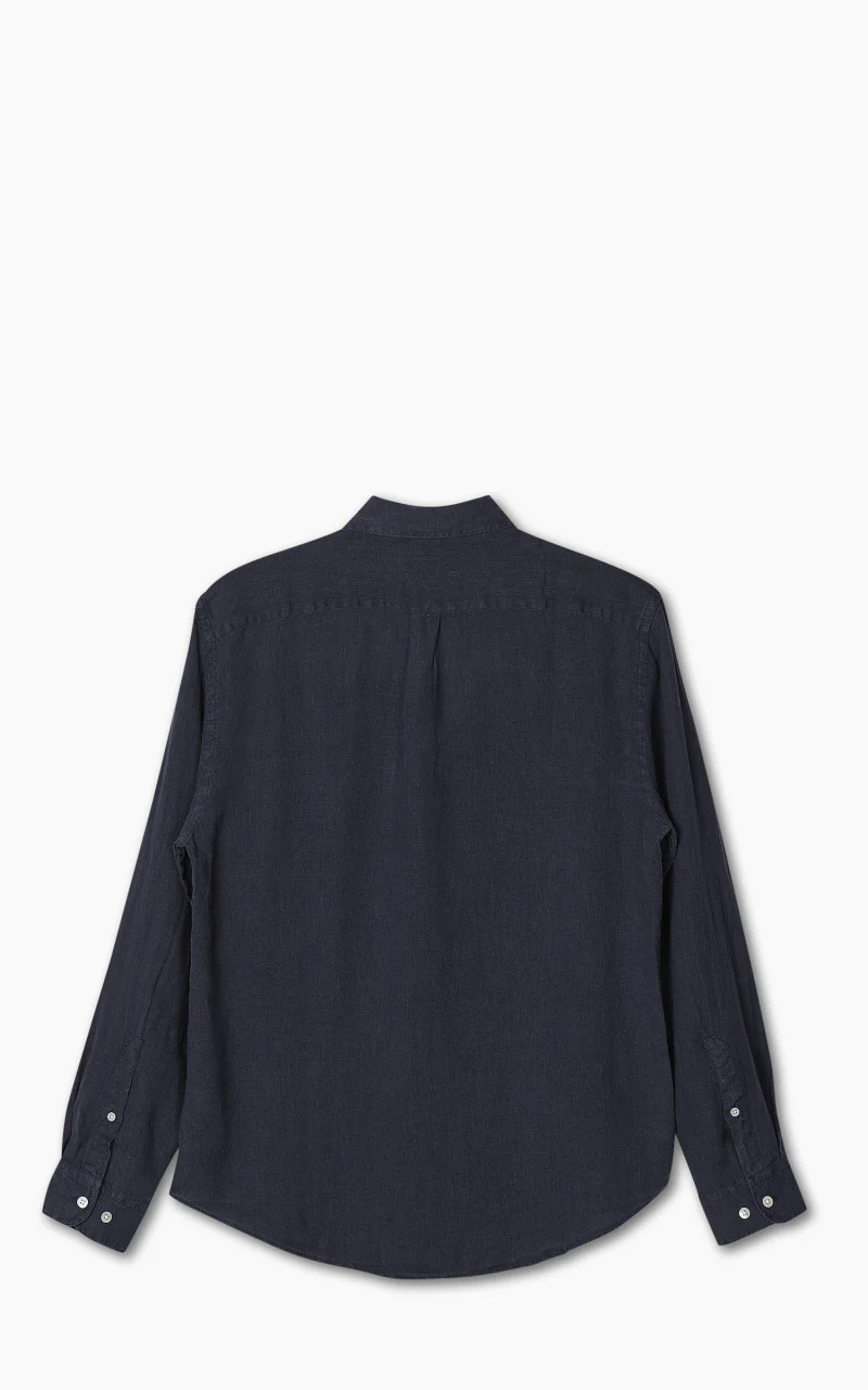 Portuguese Flannel Linen Shirt Navy - Image 5