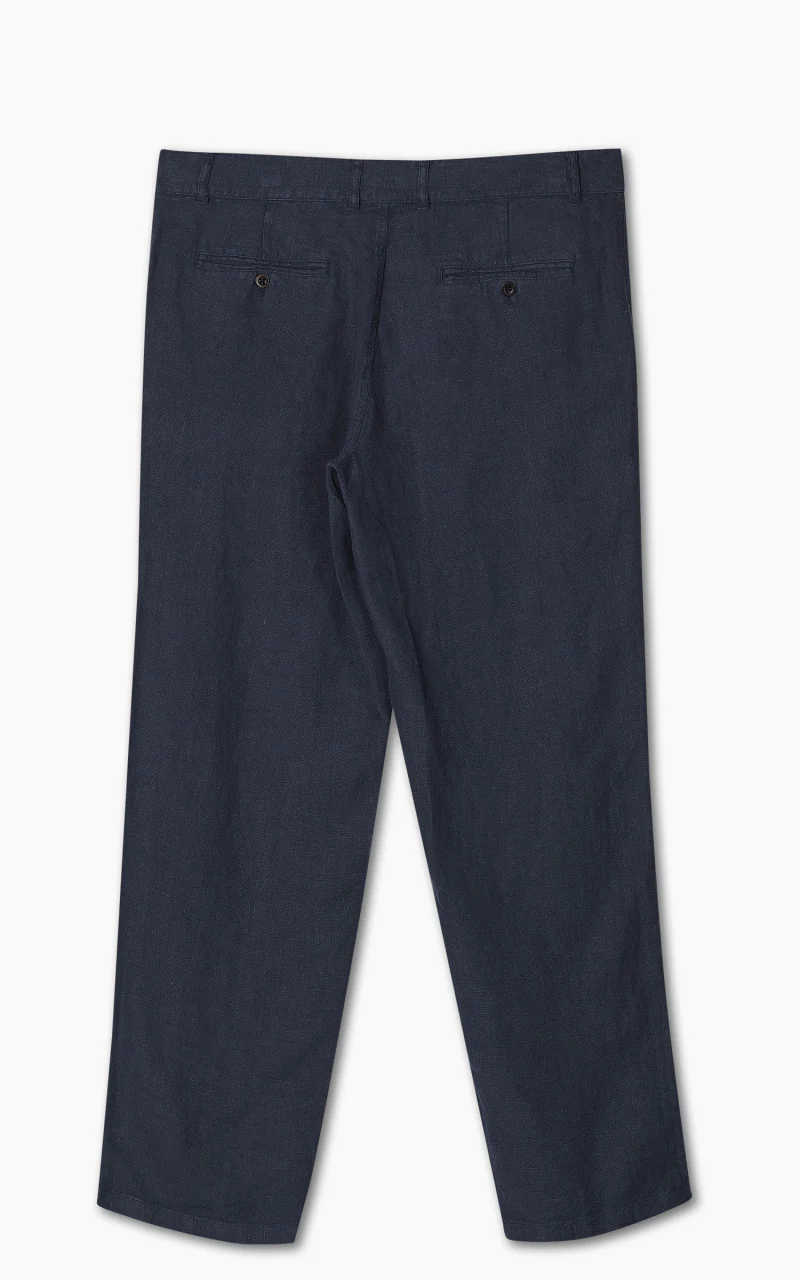 Portuguese Flannel Linen Trouser Navy - Image 3
