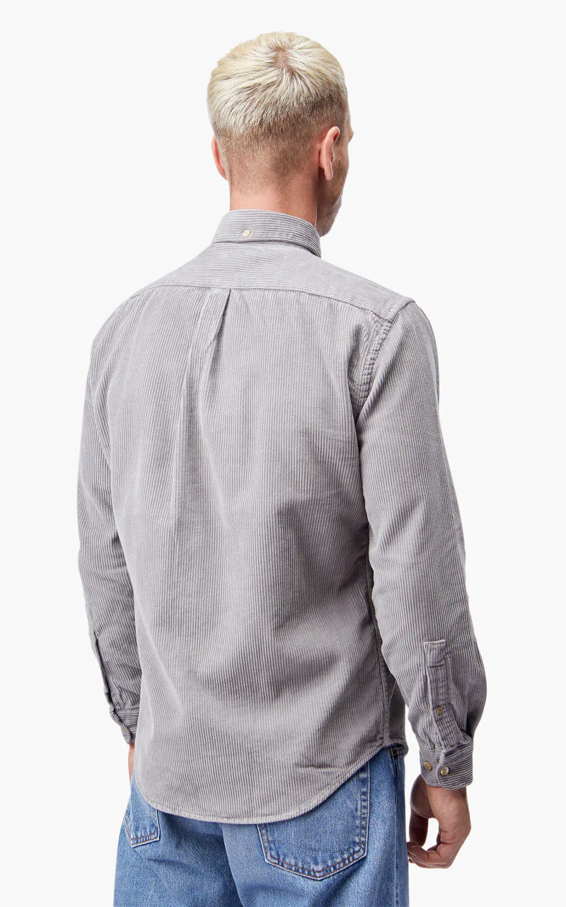 Portuguese Flannel Lobo Corduroy Shirt Grey - Image 7