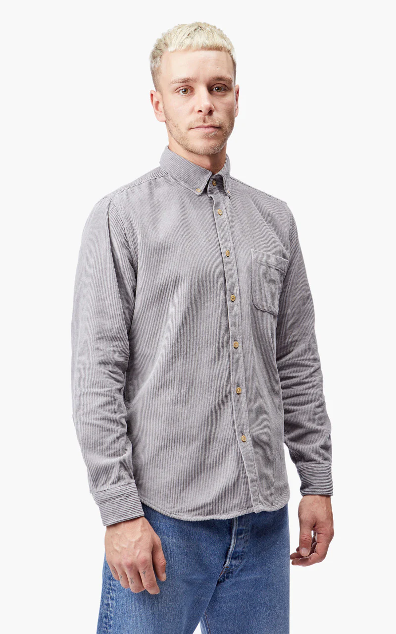 Portuguese Flannel Lobo Corduroy Shirt Grey - Image 8