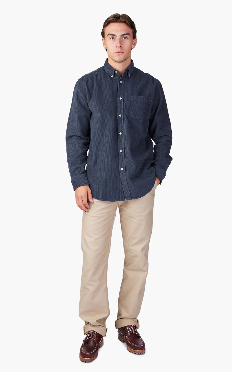 Portuguese Flannel Lobo Shirt Navy - Image 2