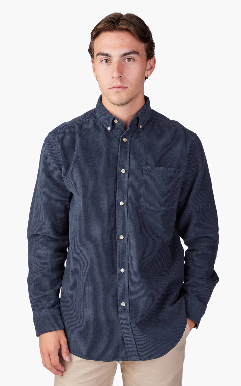 Portuguese Flannel Lobo Shirt Navy - Image 4