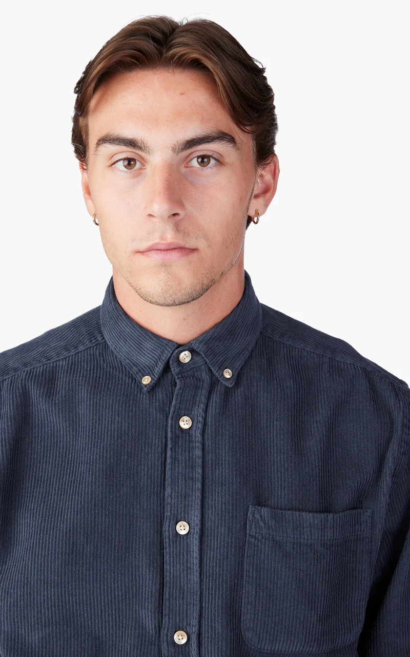 Portuguese Flannel Lobo Shirt Navy - Image 6