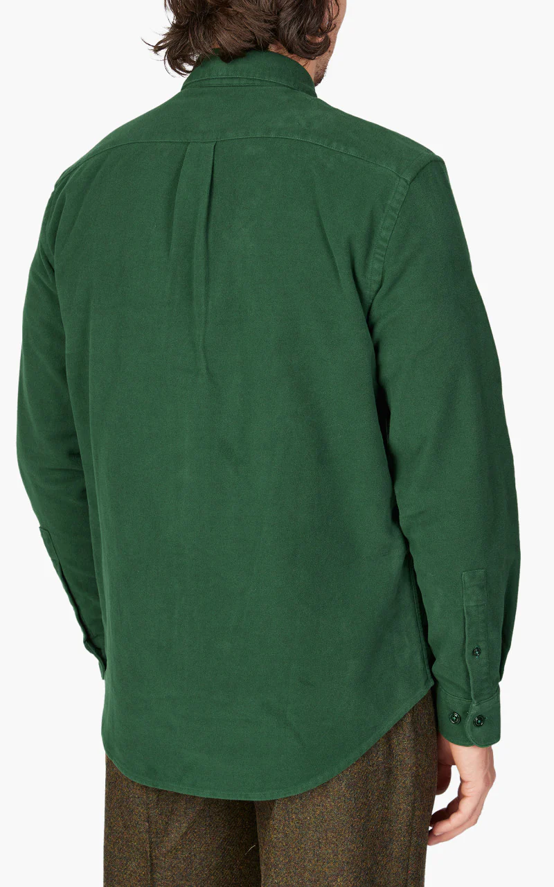 Portuguese Flannel Moleskin Overshirt Green - Image 4