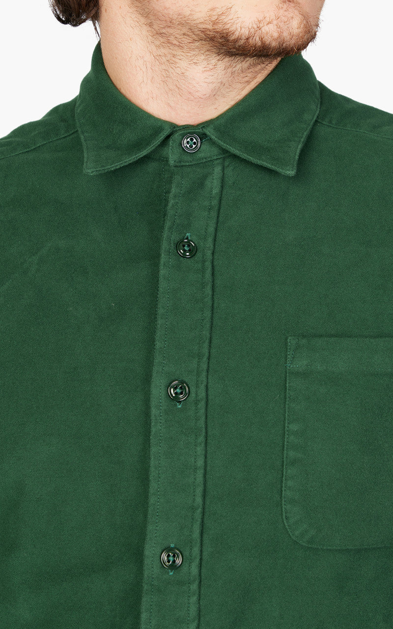 Portuguese Flannel Moleskin Overshirt Green - Image 5