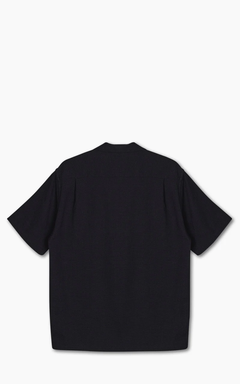 Portuguese Flannel Pique Camp Collar Shirt Black - Image 5