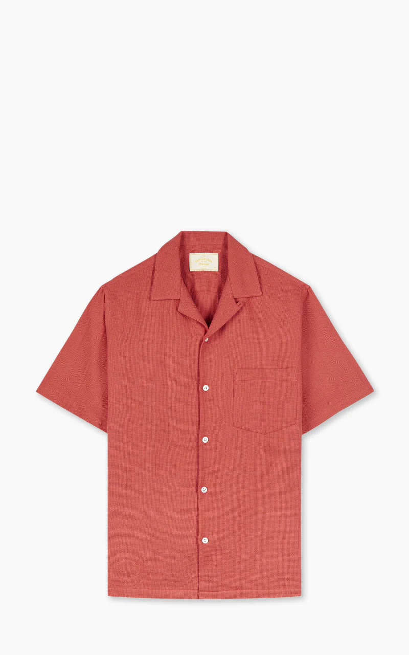 Portuguese Flannel Pique Camp Collar Shirt Clay - Image 6