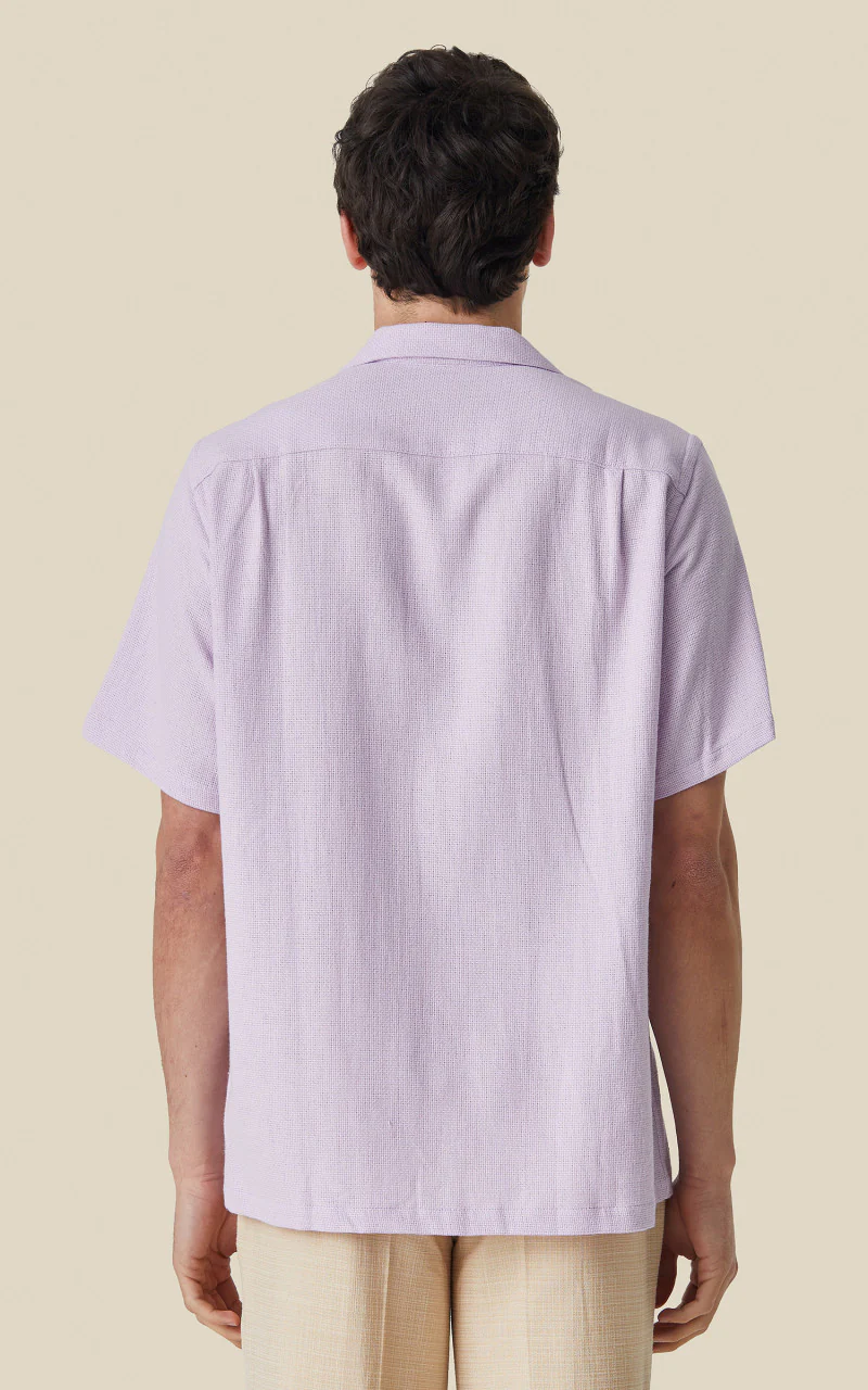 Portuguese Flannel Pique Camp Collar Shirt Lavanda - Image 4