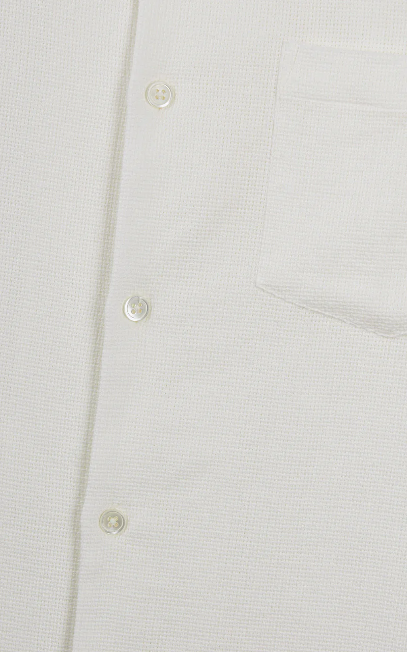 Portuguese Flannel Pique Camp Collar Shirt White - Image 4
