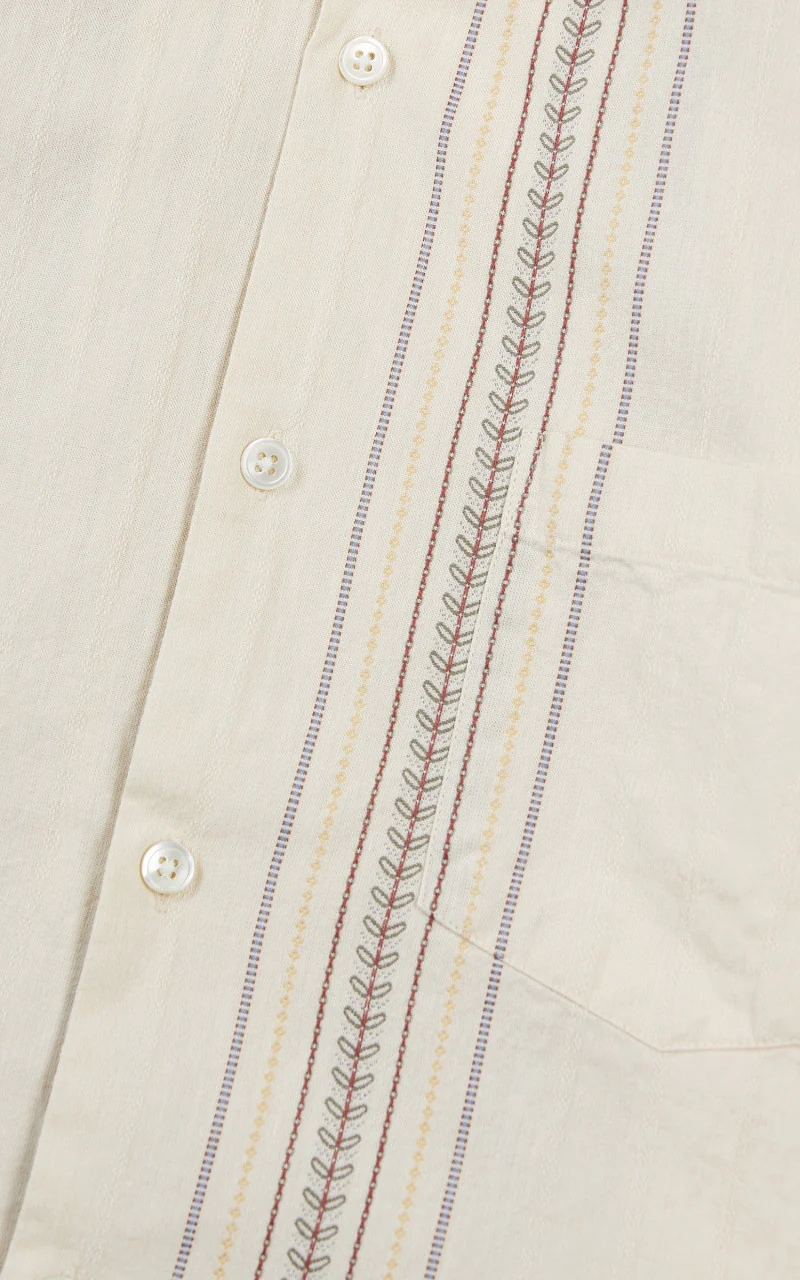 Portuguese Flannel Tapestry Camp Collar Shirt Natural - Image 5