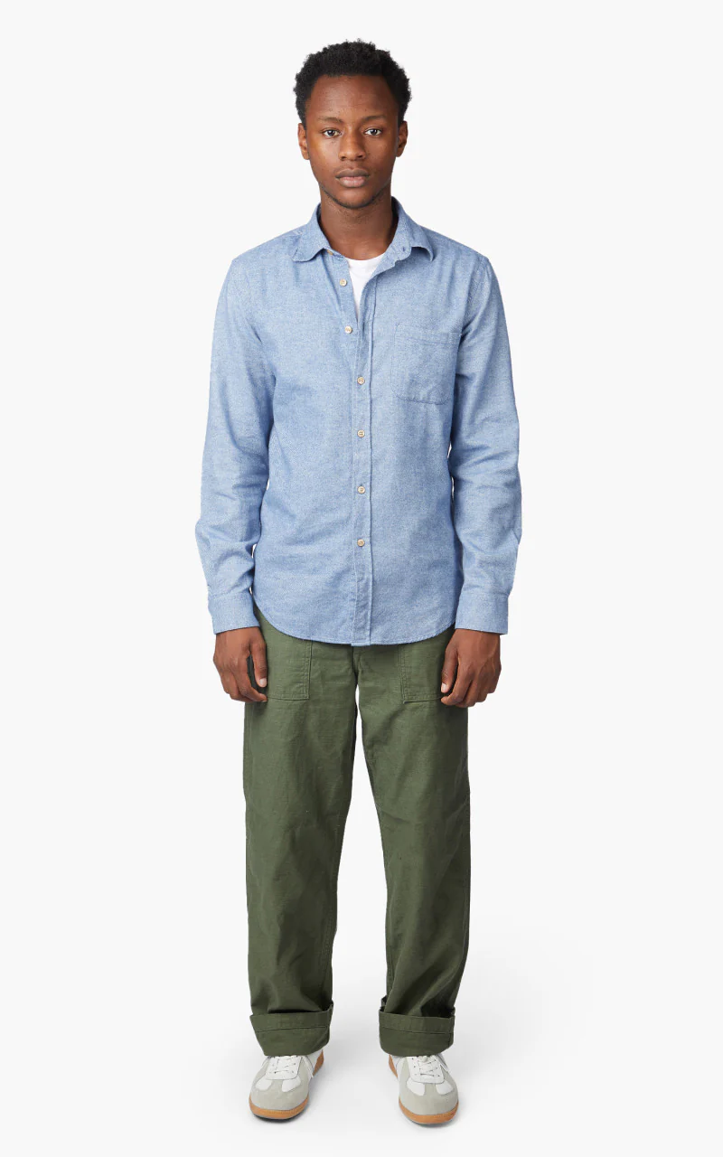 Portuguese Flannel Teca Shirt Light Blue - Image 2