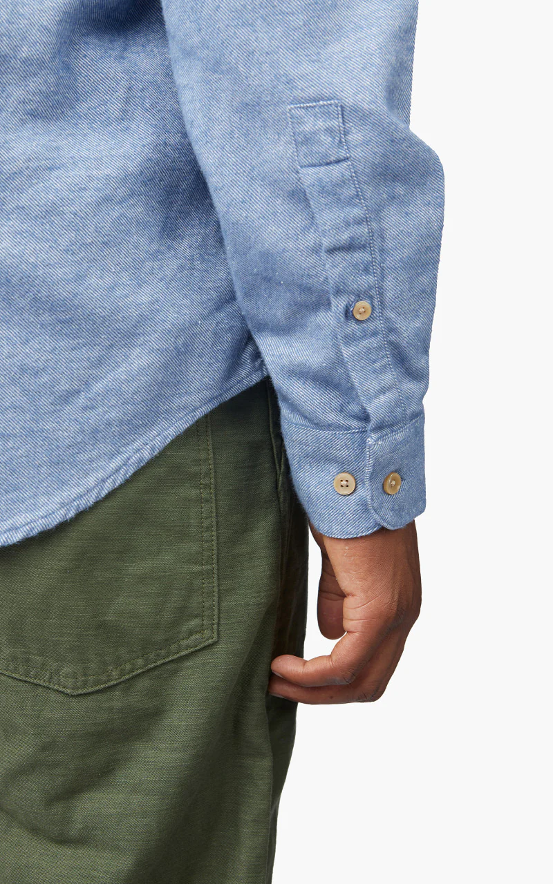 Portuguese Flannel Teca Shirt Light Blue - Image 4