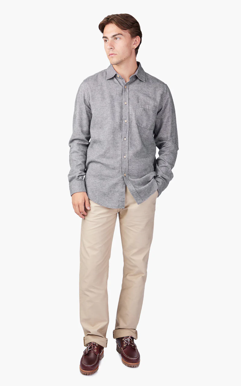 Portuguese Flannel Teca Shirt Light Grey - Image 2