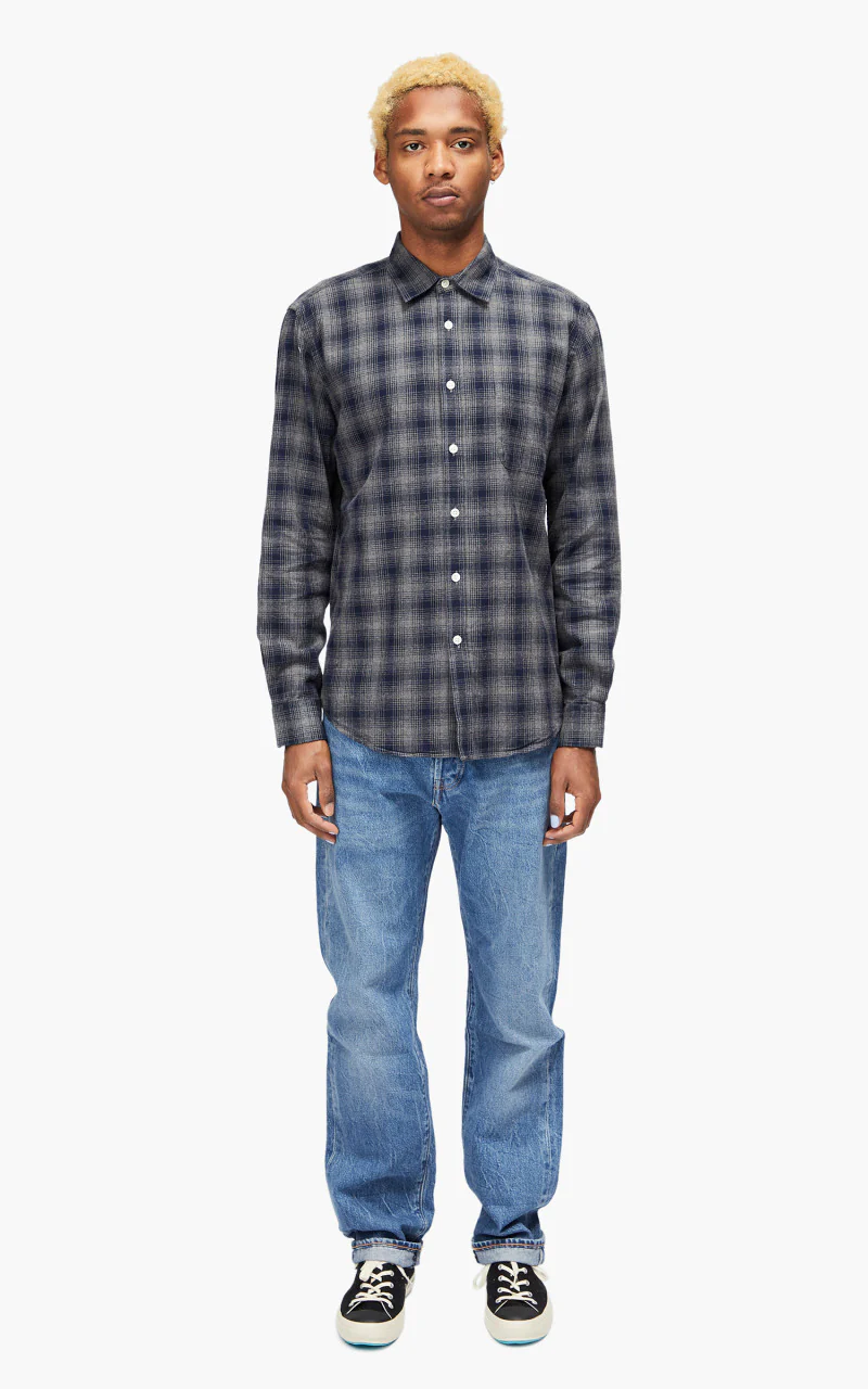 Portuguese Flannel Trinity Shirt Navy - Image 2