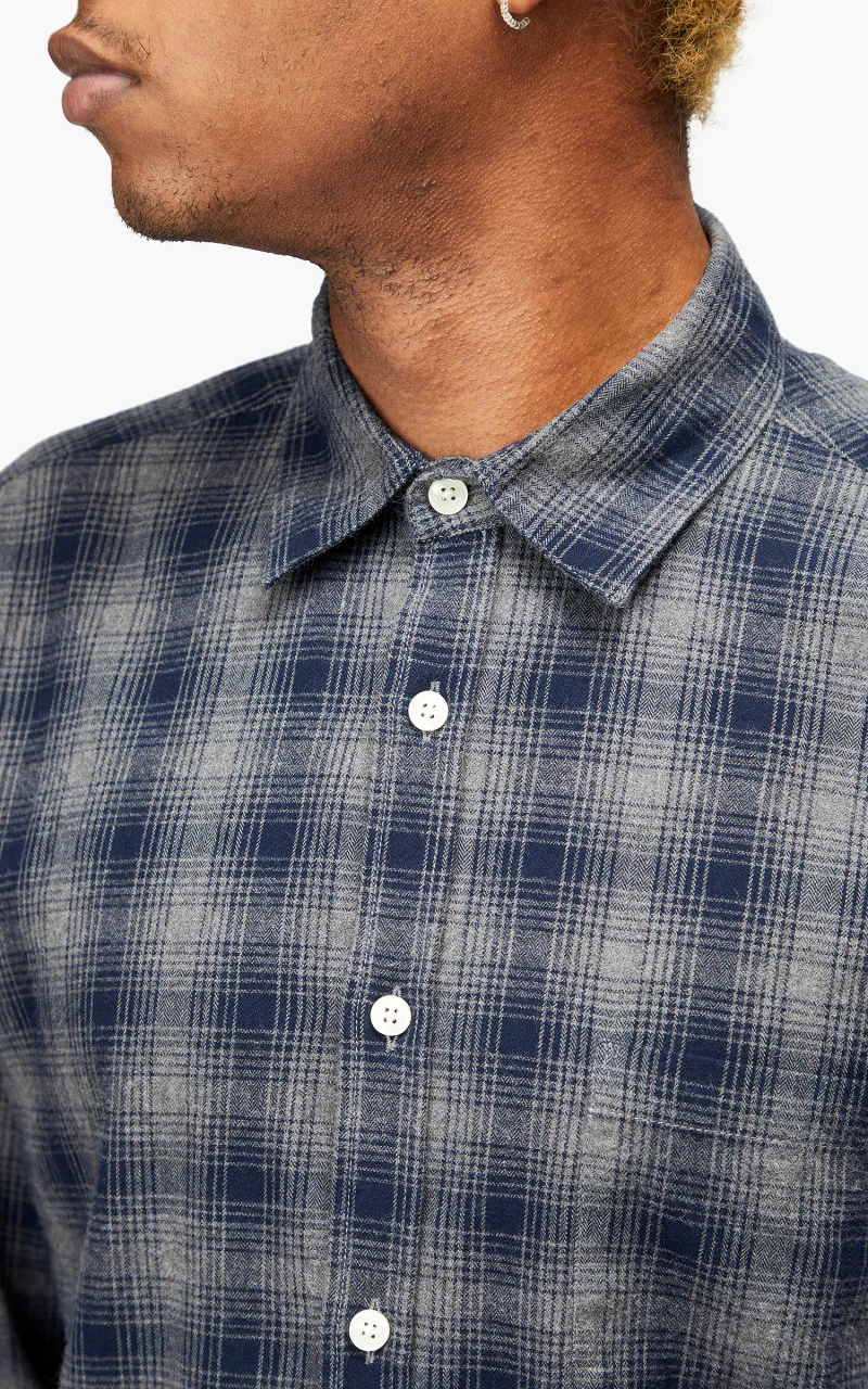 Portuguese Flannel Trinity Shirt Navy - Image 8