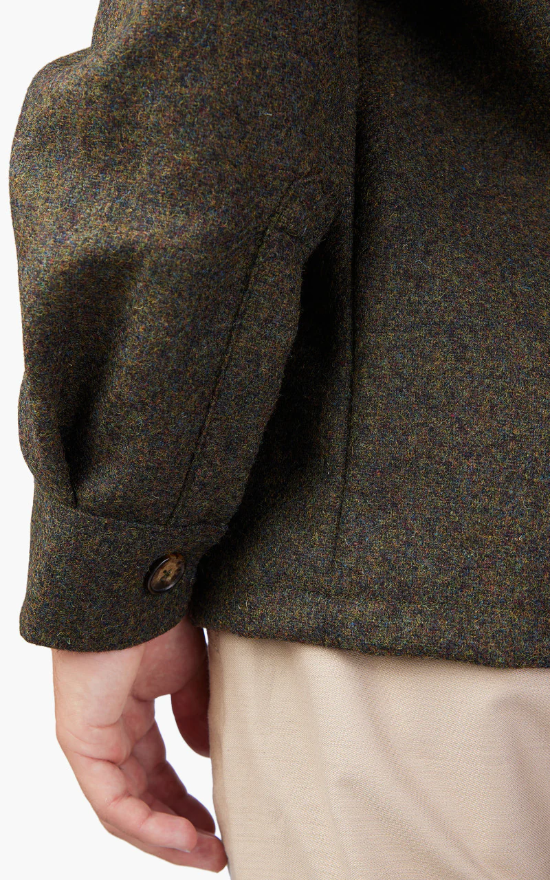 Portuguese Flannel Wool Field Overshirt Forest Green - Image 5