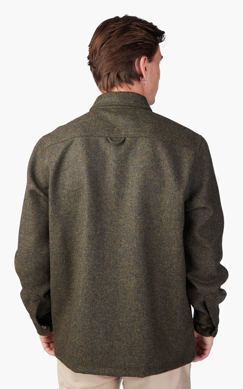 Portuguese Flannel Wool Field Overshirt Forest Green - Image 7