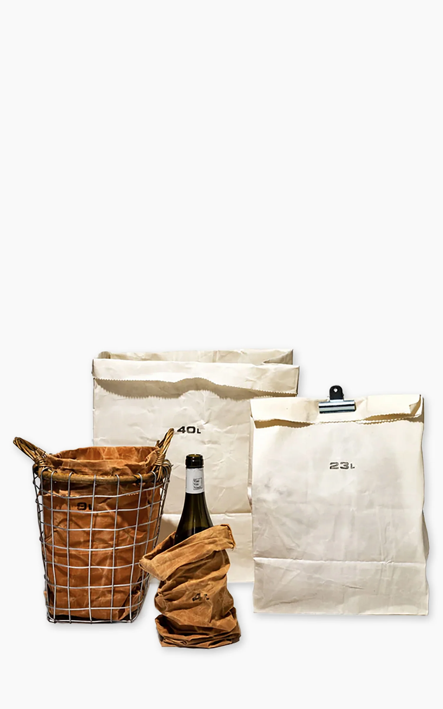 Puebco Grocery Bag Waxed Cotton 40L White - Image 2