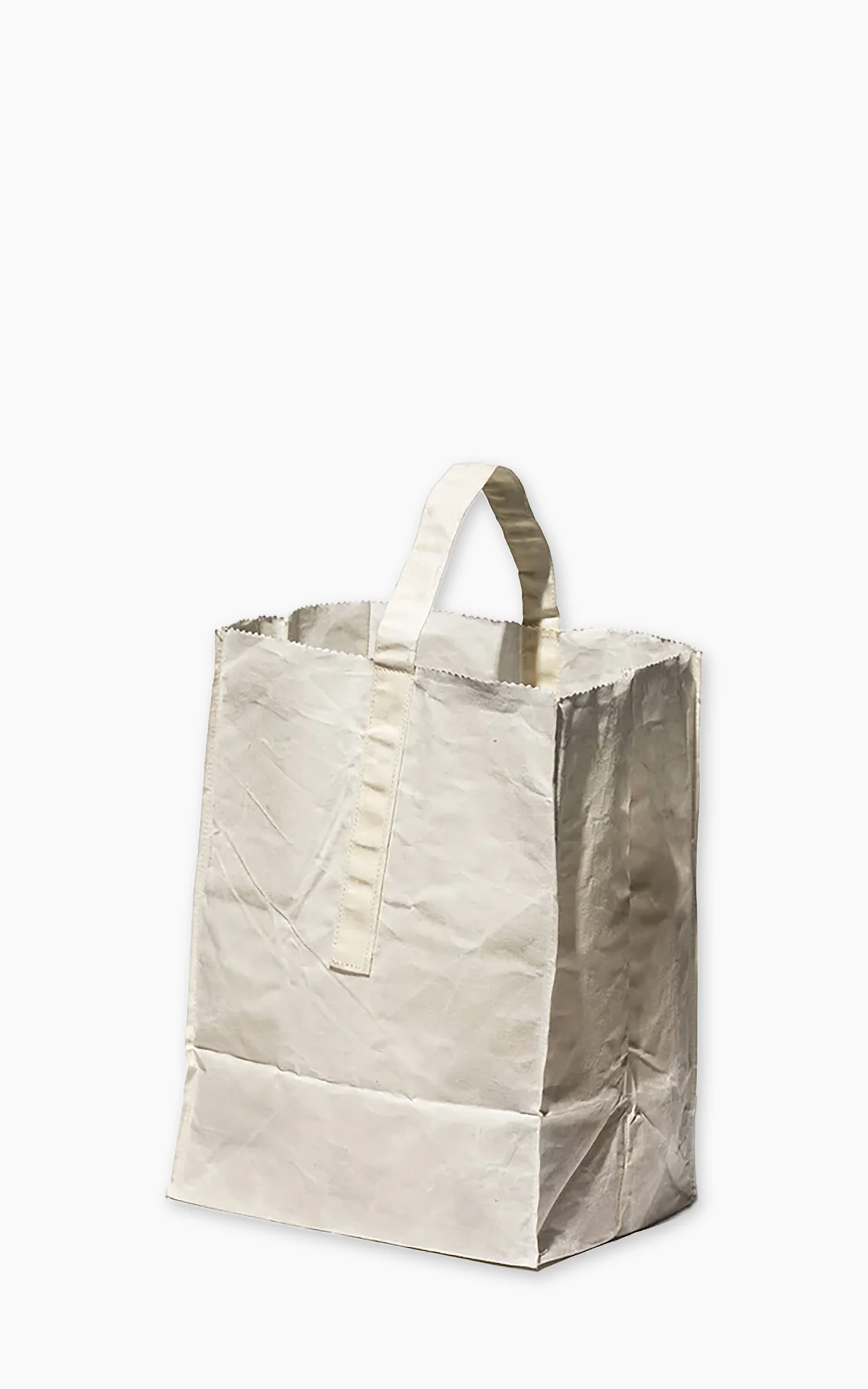 Puebco Grocery Bag With Handle Waxed Cotton Large White