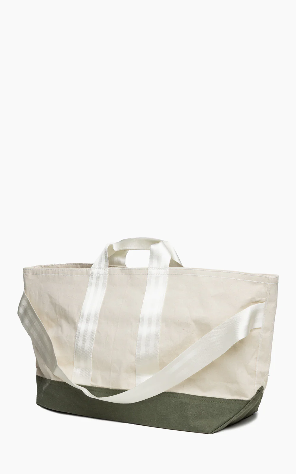 Puebco Laminated Cotton Large Bag Natural/Green - Image 3