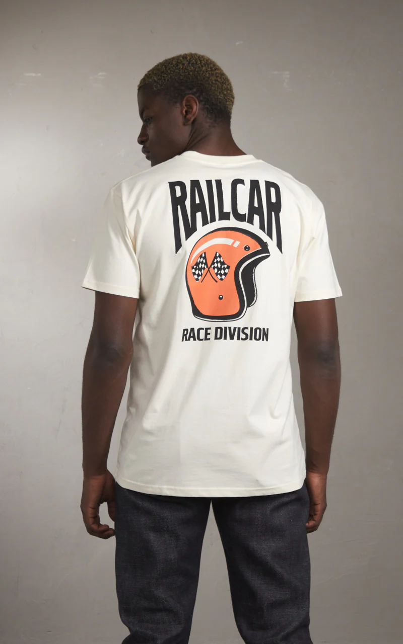 Railcar Fine Goods Helmet Race Division Tee Natural - Image 4