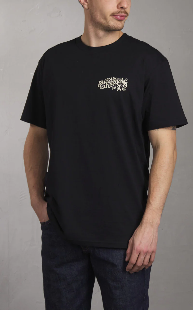 Railcar Fine Goods Typography Logo Tee Black - Image 2