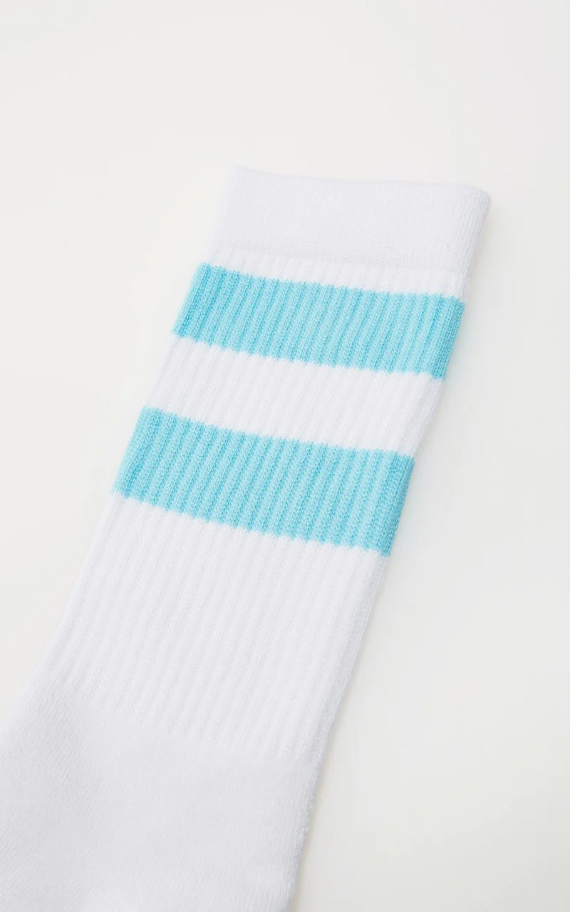 Resteröds Bamboo Tennis Socks 3-Pack White/Sky Blue - Image 3