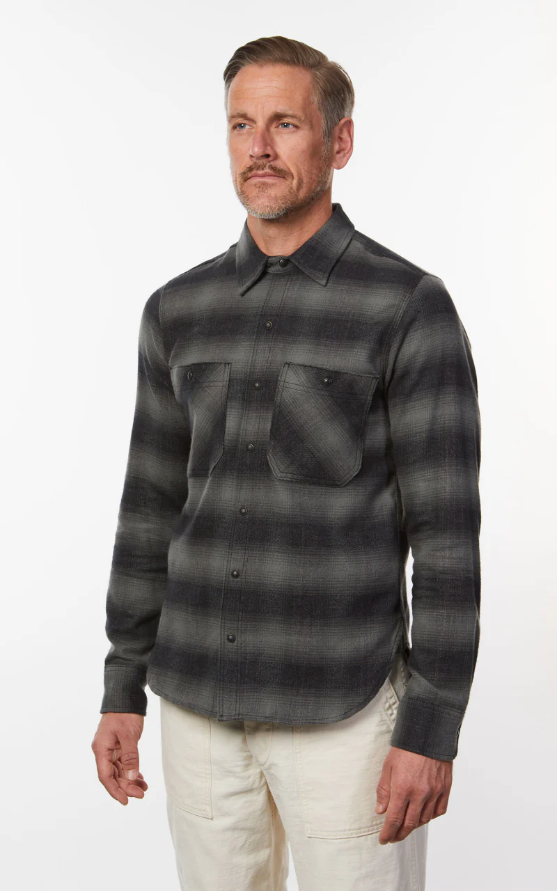 Rogue Territory BM Shirt Grey Brushed Plaid - Image 4