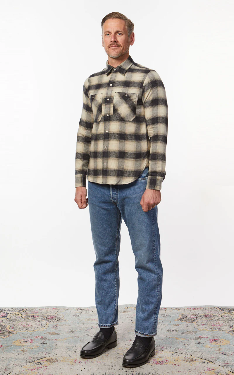Rogue Territory BM Shirt Natural Brushed Plaid - Image 3