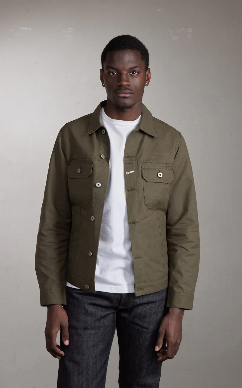 Rogue Territory Cruiser Jacket Dry Waxed Canvas Olive - Image 2