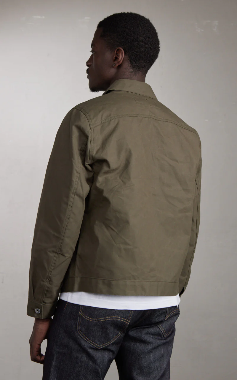 Rogue Territory Cruiser Jacket Dry Waxed Canvas Olive - Image 3