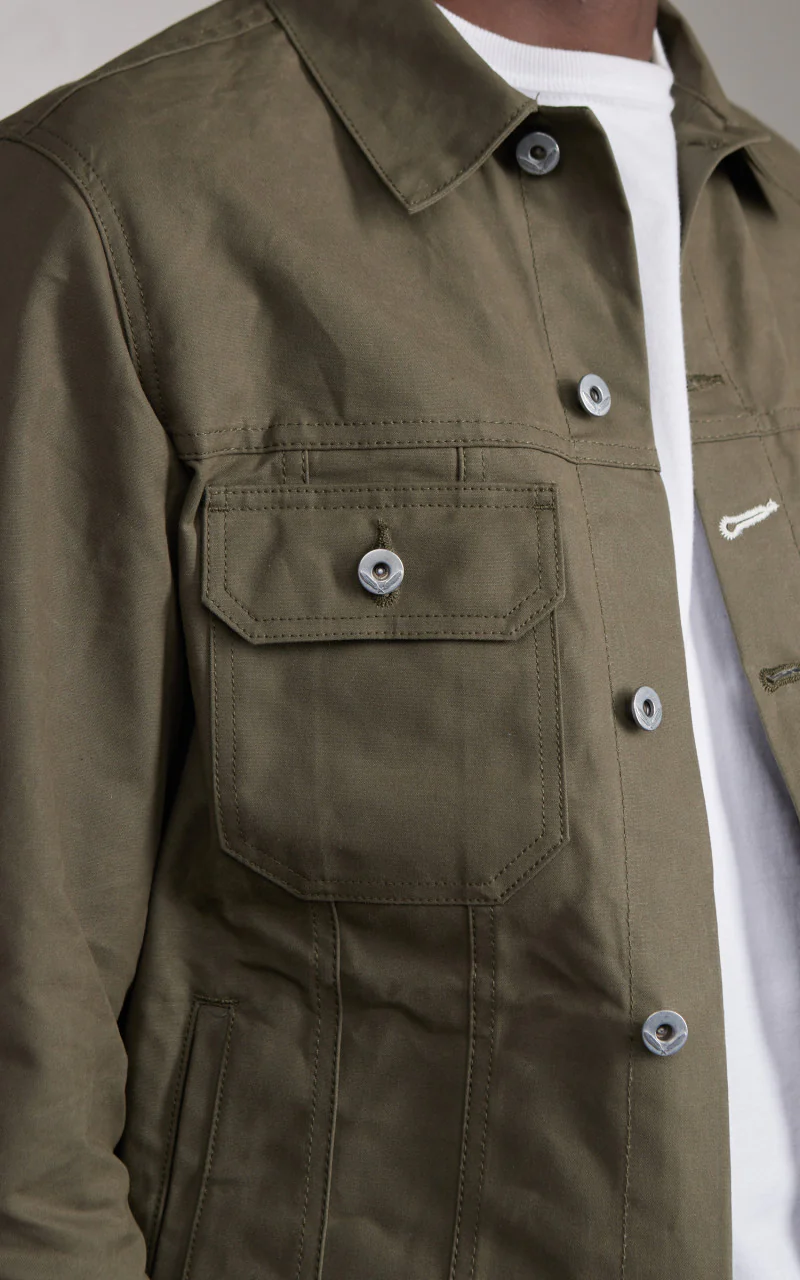 Rogue Territory Cruiser Jacket Dry Waxed Canvas Olive - Image 4