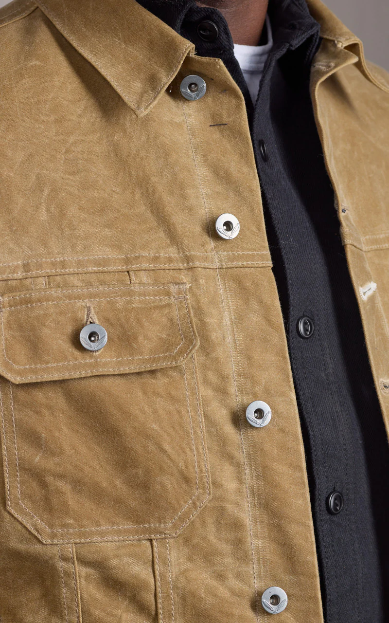 Rogue Territory Cruiser Jacket Lined Waxed Canvas Ridgeline Tan - Image 3