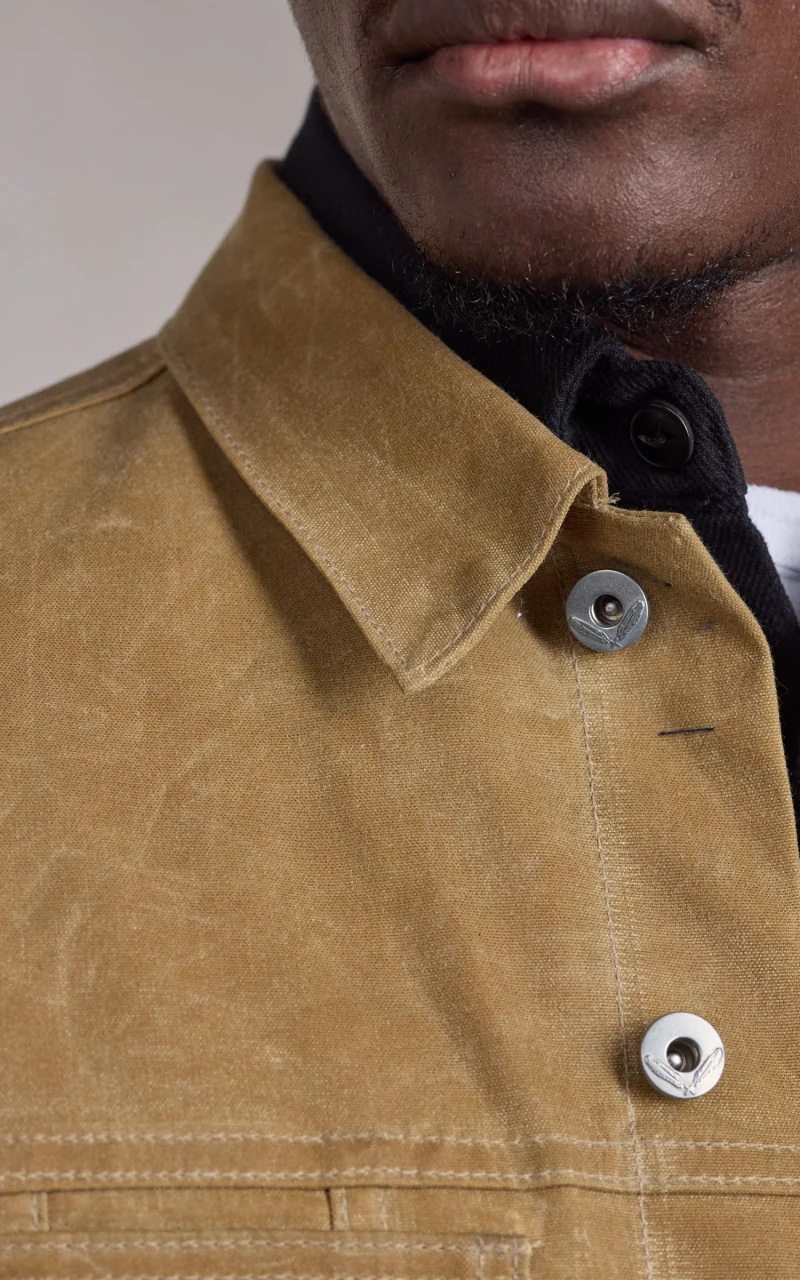 Rogue Territory Cruiser Jacket Lined Waxed Canvas Ridgeline Tan - Image 4