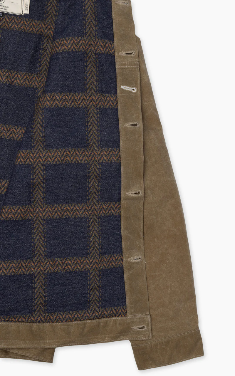 Rogue Territory Cruiser Jacket Lined Waxed Canvas Ridgeline Tan - Image 6