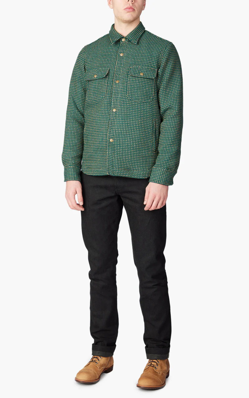 Rogue Territory Field Shirt Green Wool Dot Lined - Image 2
