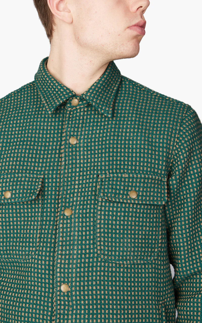 Rogue Territory Field Shirt Green Wool Dot Lined - Image 3