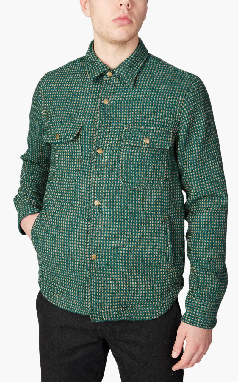 Rogue Territory Field Shirt Green Wool Dot Lined - Image 4