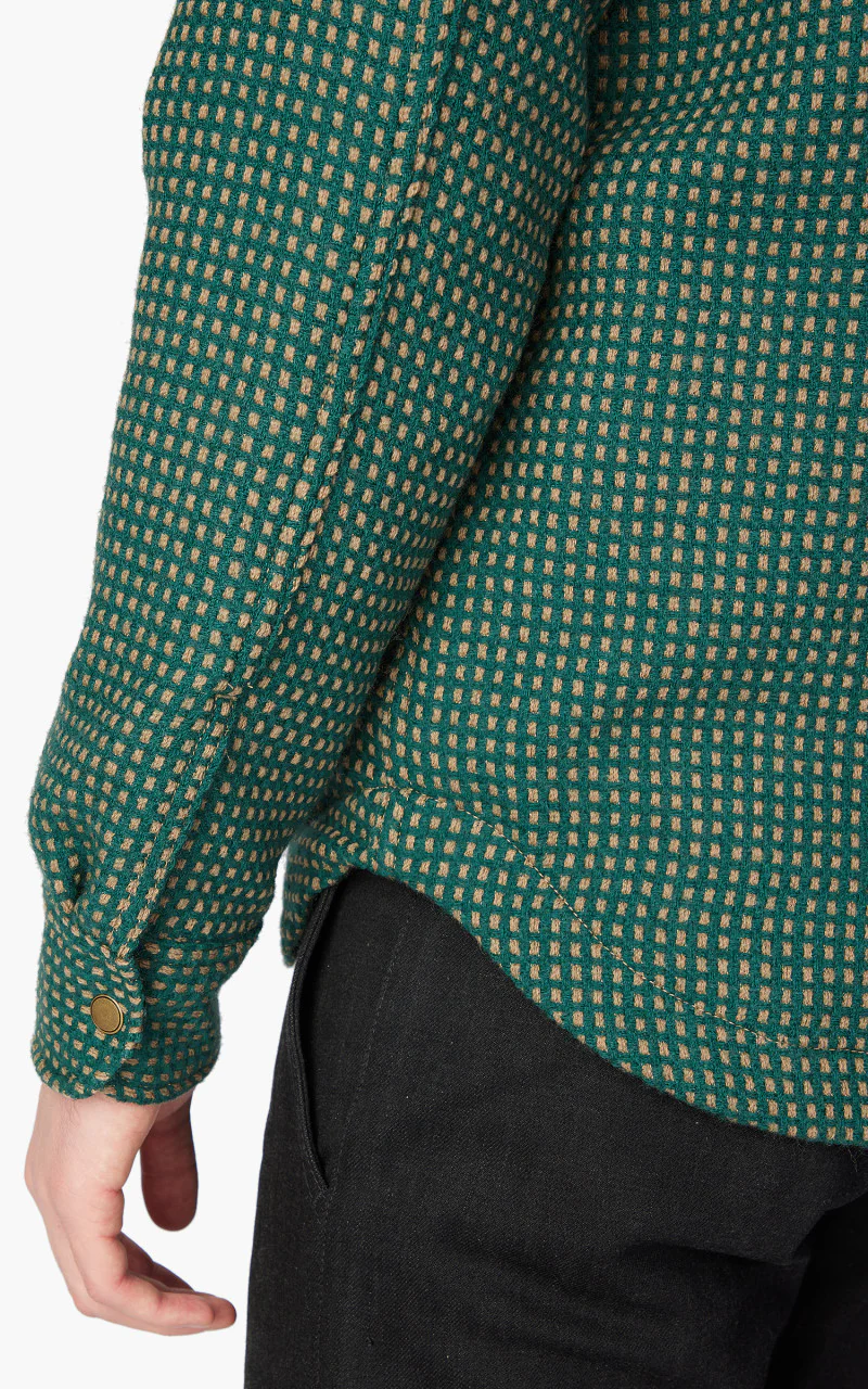 Rogue Territory Field Shirt Green Wool Dot Lined - Image 6