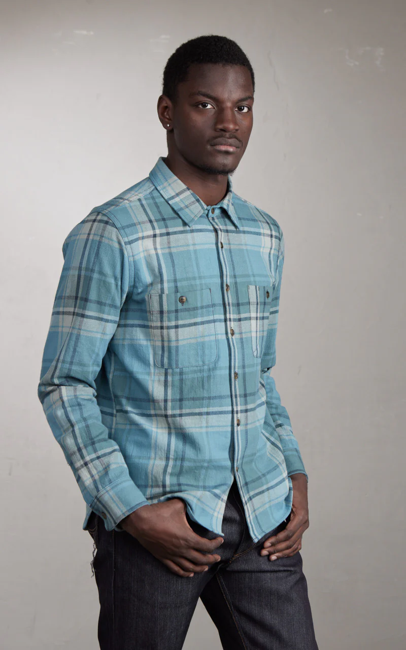 Rogue Territory Field Shirt Icy Blue Plaid - Image 2