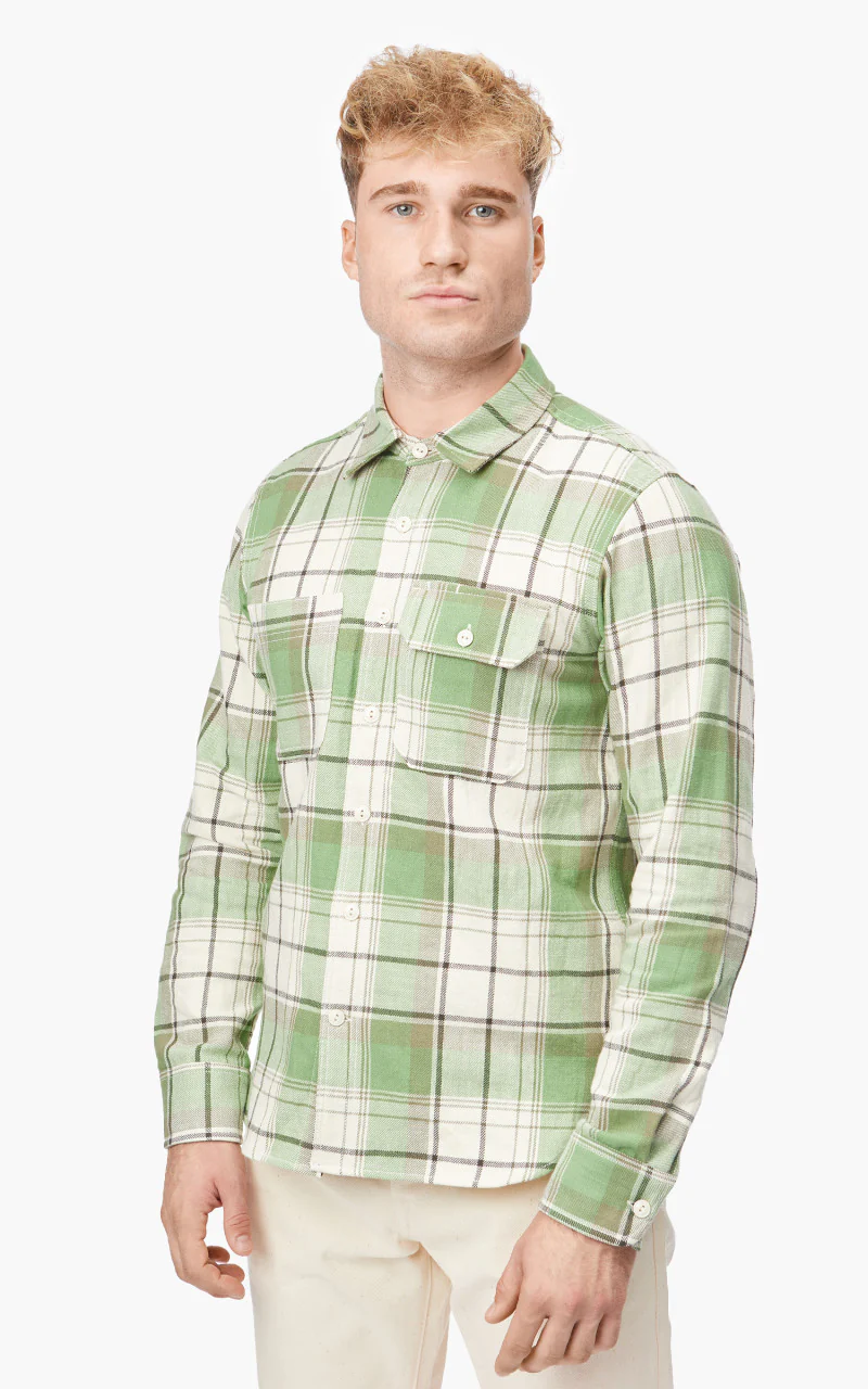 Rogue Territory Field Shirt Light Green Plaid - Image 2