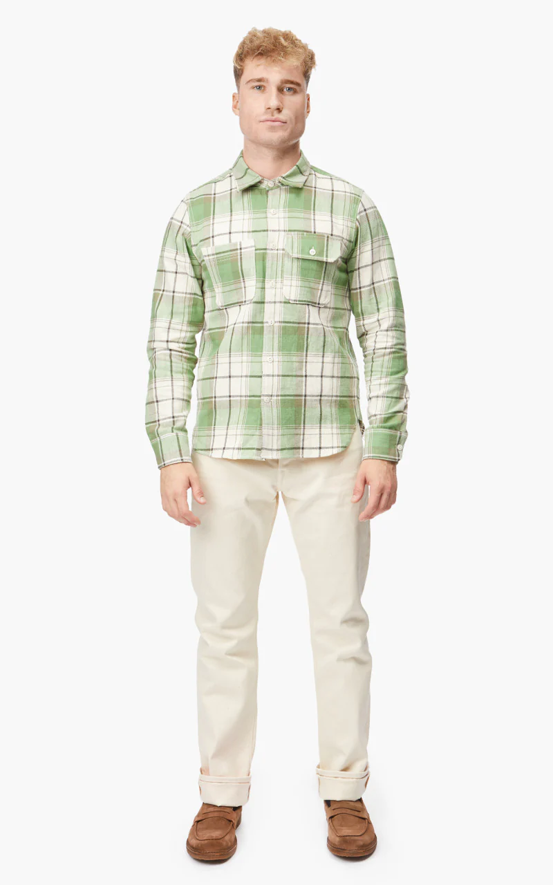 Rogue Territory Field Shirt Light Green Plaid - Image 3
