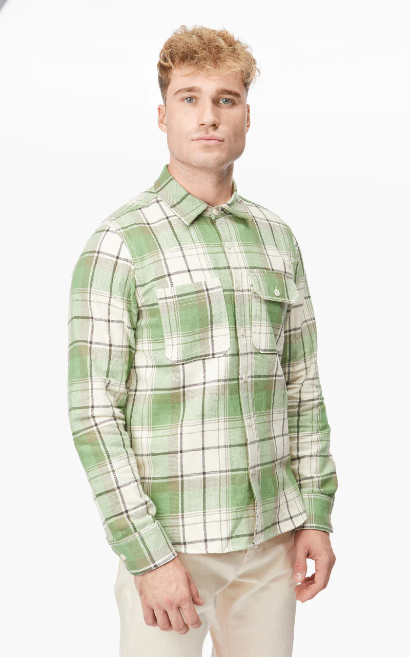 Rogue Territory Field Shirt Light Green Plaid - Image 5