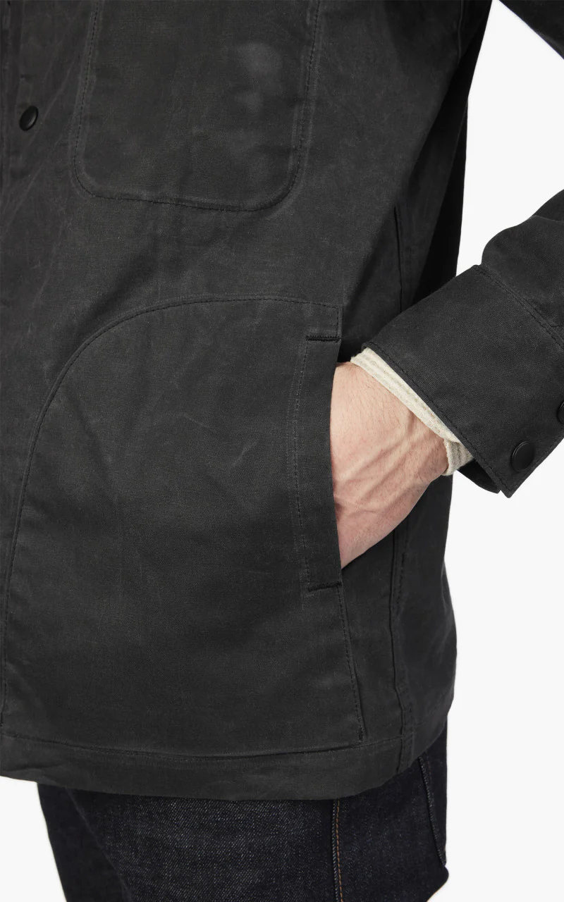 Rogue Territory Hooded Ridgeline Jacket Waxed Graphite - Image 6
