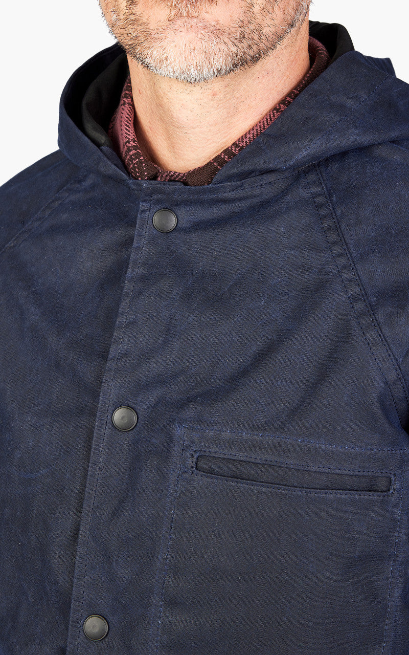 Rogue Territory Hooded Ridgeline Jacket Waxed Navy - Image 5