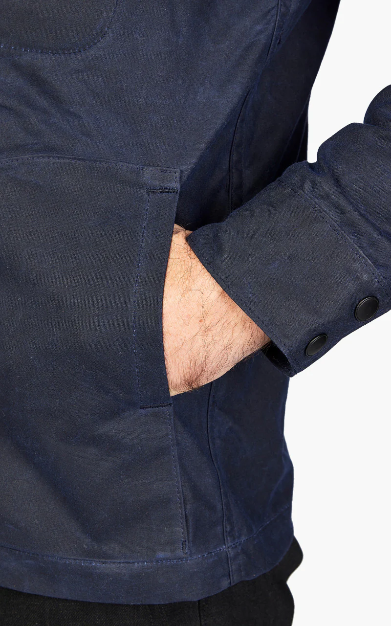 Rogue Territory Hooded Ridgeline Jacket Waxed Navy - Image 6