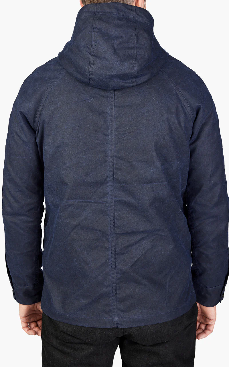 Rogue Territory Hooded Ridgeline Jacket Waxed Navy - Image 7