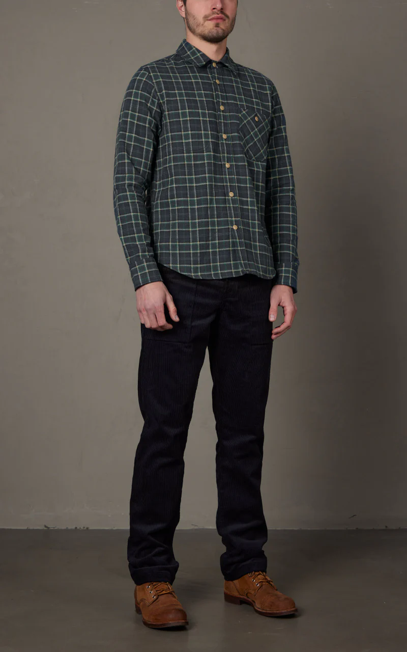 Rogue Territory Jumper Shirt Vintage Slub Blue Plaid - Image 2