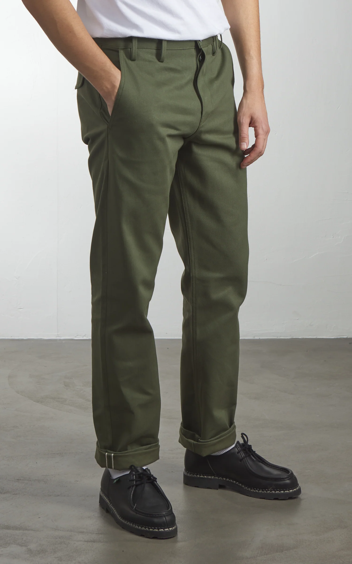 Rogue Territory Officer High Trouser Selvedge Olive - Image 4