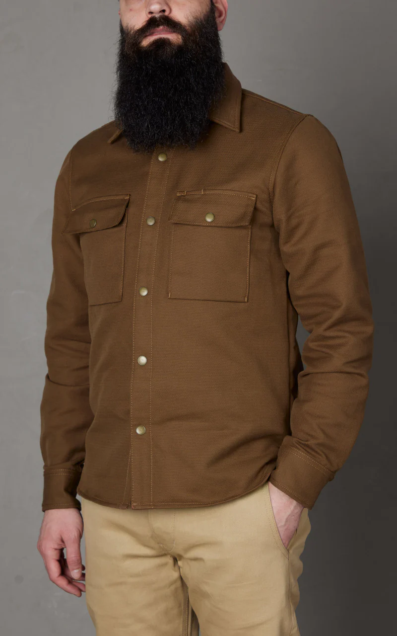 Rogue Territory Oxford Overshirt Brushed Brown - Image 2